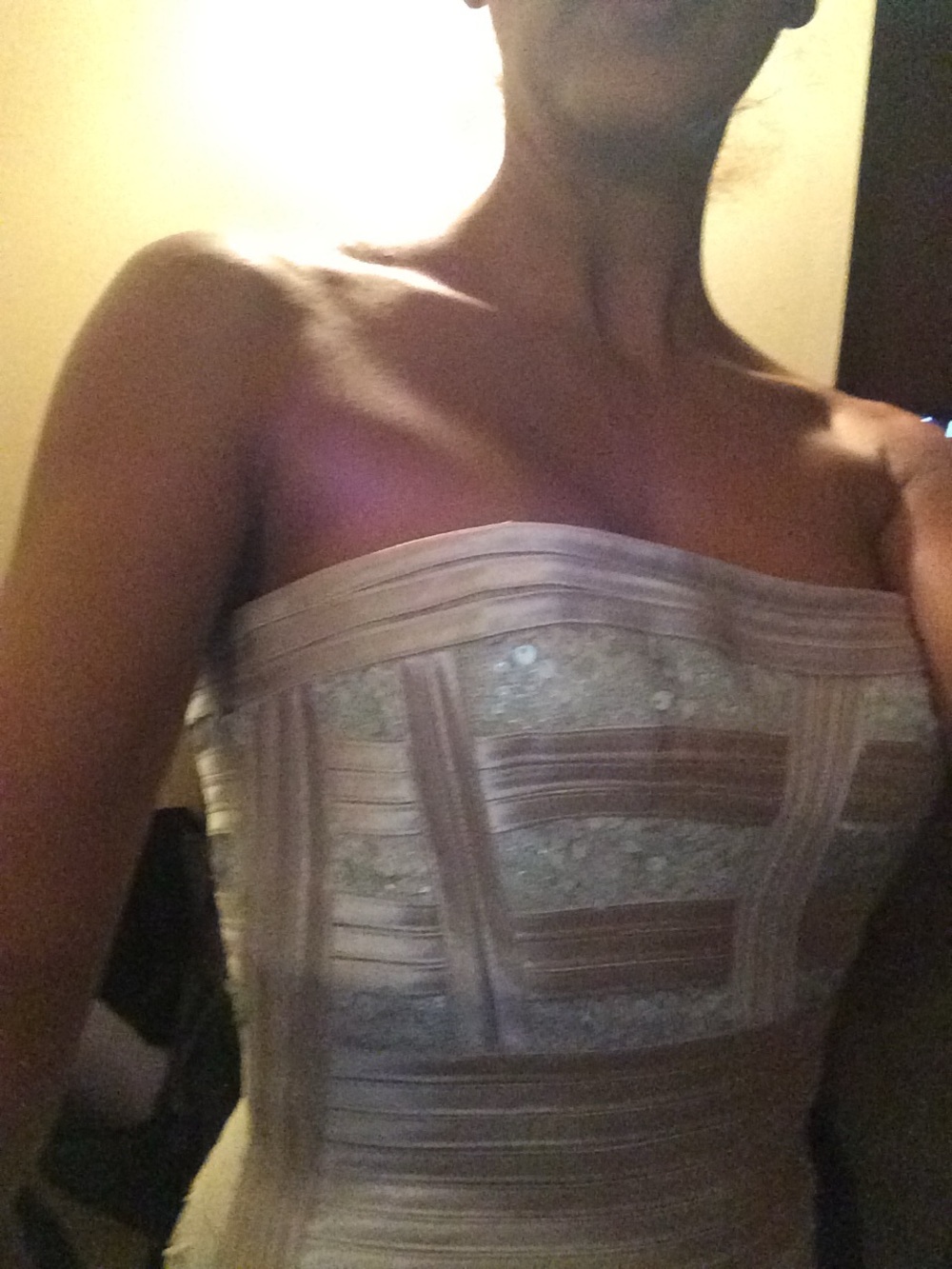 BCBGMaxAzria Satin Dress in Champagne